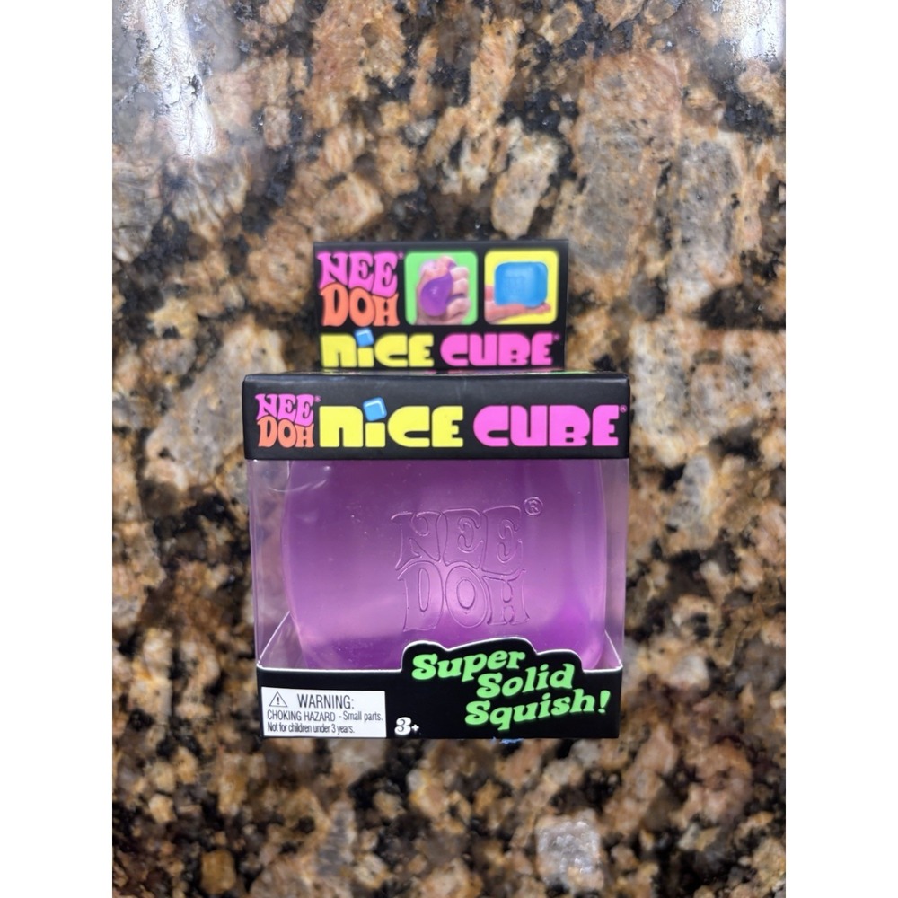NeeDoh Nice Cube - Super Solid Squish! (Purple) Brand New/Factory Sealed Nee doh